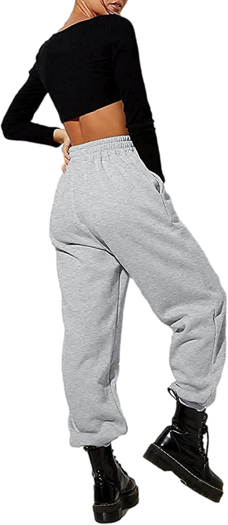 Women'S High Waisted Sweatpants Workout Active Jogger Pants Drawstring Cinch Bottom Casual Athletic Lounge Trousers