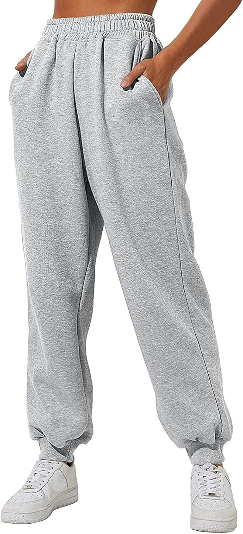 Women'S High Waisted Sweatpants Workout Active Jogger Pants Drawstring Cinch Bottom Casual Athletic Lounge Trousers