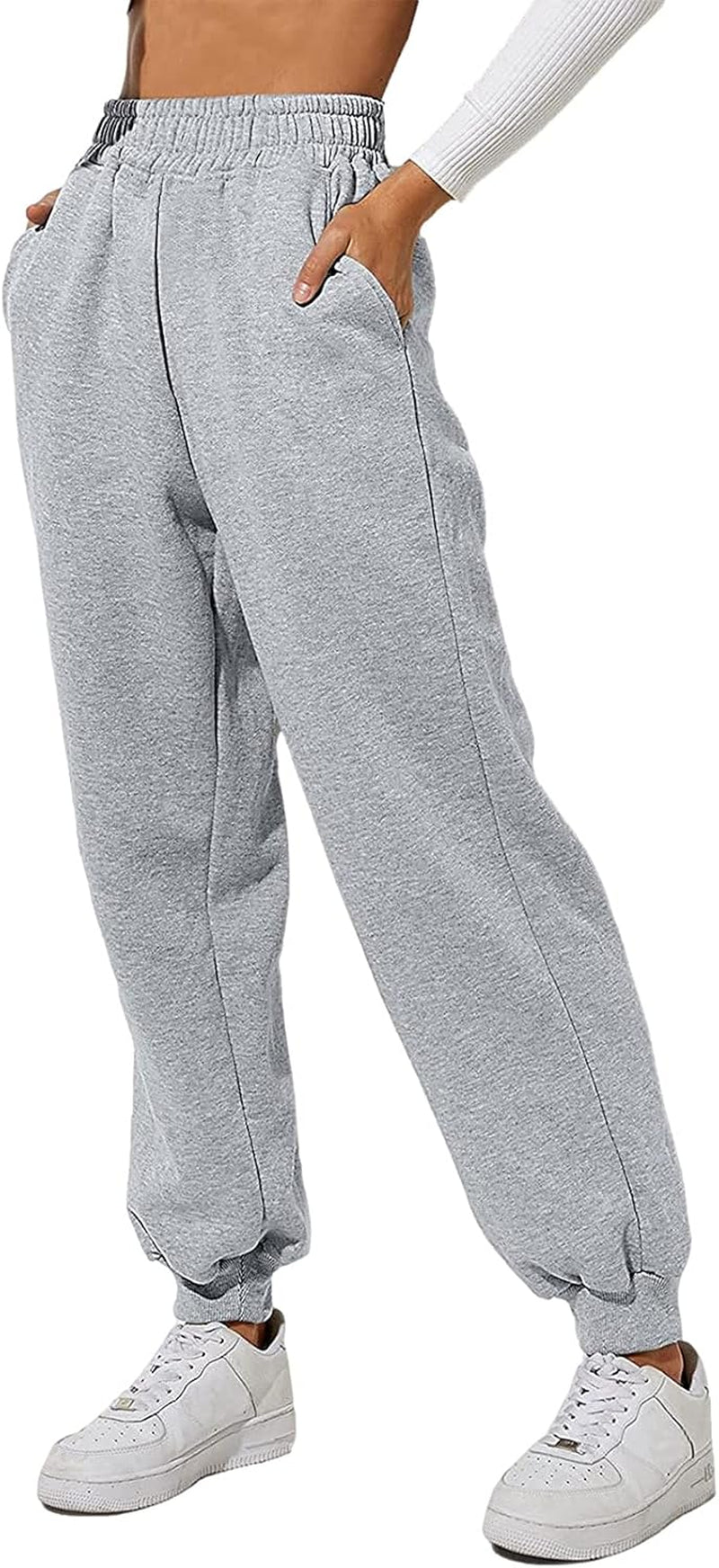 Women'S High Waisted Sweatpants Workout Active Jogger Pants Drawstring Cinch Bottom Casual Athletic Lounge Trousers